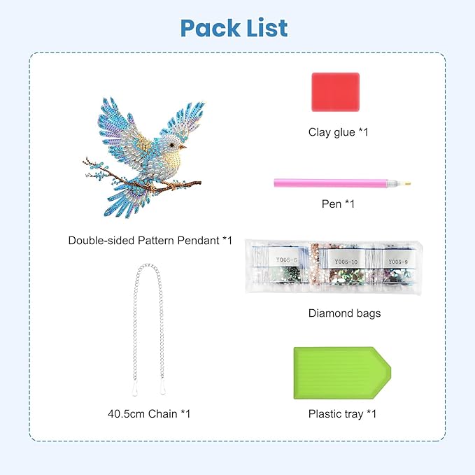 EOBROMD Diamond Hanging Art Kits for Adults, Bird Diamond Art Painting Suncatcher, DIY Special Shaped Rhinestone Kits for Adults, Window Pendants Garden Wall Hanging Ornament