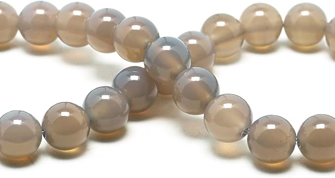 10mm Natural Stone Beads for Jewelry Making - Gemstone Round Loose Beads for Bracelets(35-38pcs, Gray Agate)