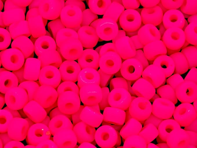 120 pcs (0.8oz) Mix of Big Pony Bagel Czech Glass Beads, 6mm (0.24 inch, Hole 0.08in) Semi Matte Neon Mix