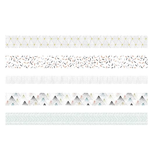YUBBAEX 5 Rolls Washi Tape Set Creative Basic Skinny Masking Decorative Tapes for Arts, DIY Crafts, Journals, Planners, Scrapbooking, Wrapping (Pine Mist)