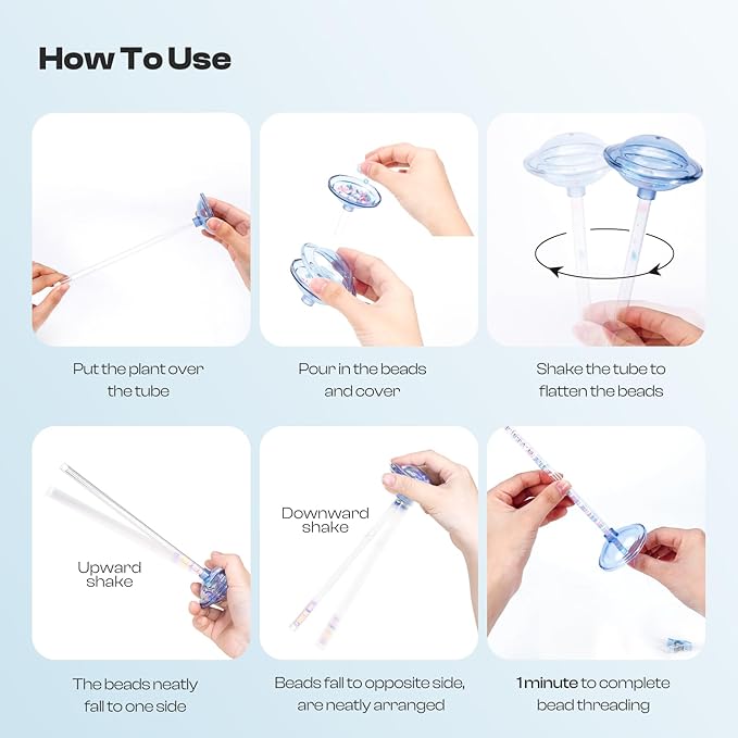 Caydo 2 Pack Bead Funnel for Clay Beads Bracelet Making, Bead Spinner Maker Kit with Graduated Scale for Polymer Clay Beads with Transparent Tube, Clip and Beading Needle, Adults DIY Craft Supplies