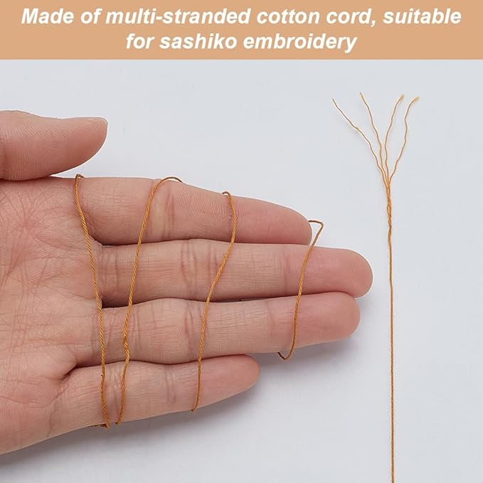 FREEBLOSS 6Pcs Sashiko Thread Sashiko Skein 55 Yards*6 Colors Brown Cotton Embroidery Thread Japanese Quilting & Embroidery Sashiko Kit Supplies