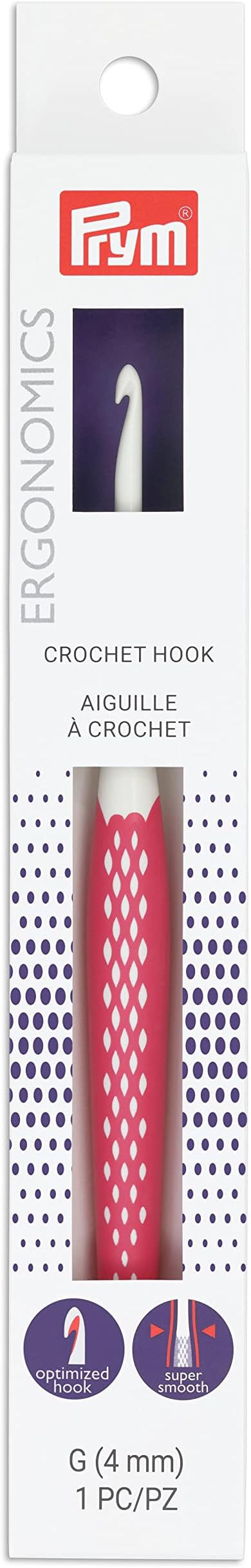 Prym Crochet Hook G, Size G6/4mm, Rubber handle