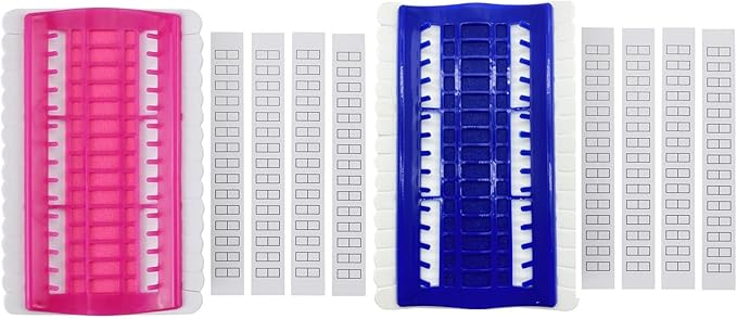 DD-life 2 Pcs 30 Positions Embroidery Thread Organizer Cross Stitch Tool Embroidery Floss Organizer Kit (1 Blue,1 Pink