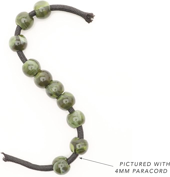 300 acrylic large hole beads for crafts and for hair 10mm x 12mm acrylic barrel beads with 5.7mm large hole in camo, olive green and white marble swirl for men and women