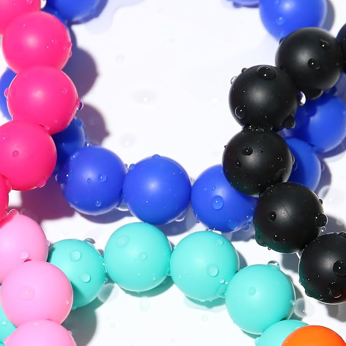120pcs 15mm Bulk Silicone Beads for Pens, Keychains, Necklaces and Bracelets Making,Assorted Rubber Beads Set (Sapphire Blue)