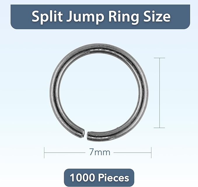 Mandala Crafts Assorted Gunmetal Jump Rings Jewelry Findings Metal O Rings for Jewelry Making Supplies - 1000 7mm Small Open Jump Rings Kit for Necklace Earring