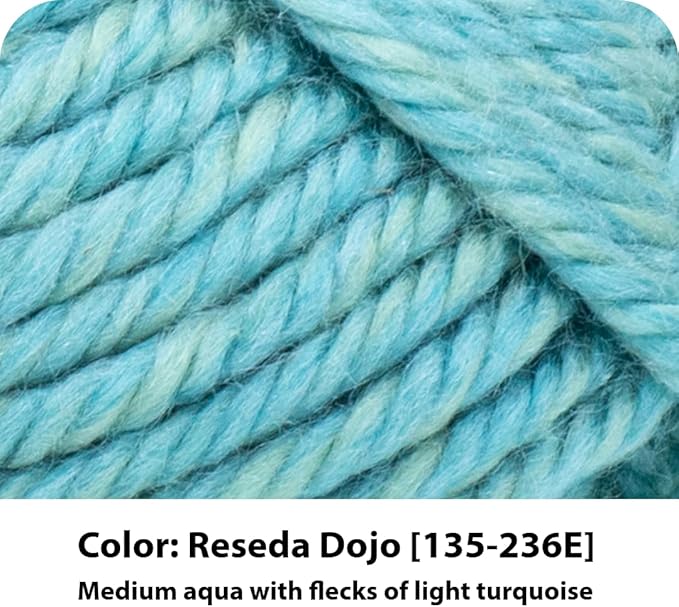 Lion Brand Yarn Hometown Yarn, Super-Bulky Yarn for Knitting, Crocheting, and Crafting, 1 Pack, Reseda Dojo