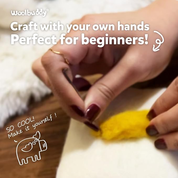 Woolbuddy Needle Felting Kit for Beginners & Adults, Moose Animal DIY Craft Kit, Complete Starter Kit with Wool, Tools & Step-by-Step Instructions