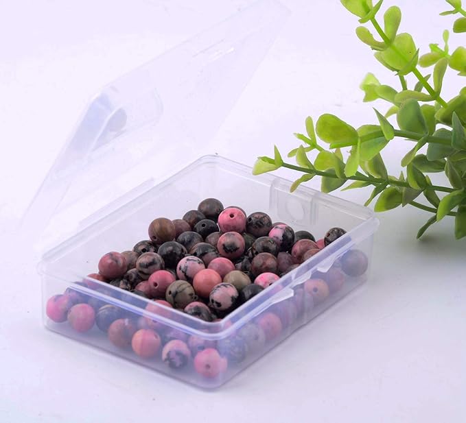 Natural Stone Beads 100pcs 10mm Black Stripe Rhodonite Round Real Stone Beading Loose Gemstone Hole 1mm DIY Charm Beads for Bracelet Necklace Earrings Jewelry Making (Black Stripe Rhodochrosite, 10mm)