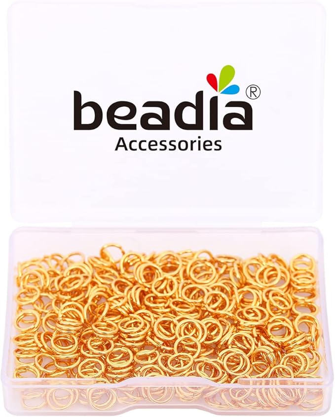 18K Gold Plated Jump Rings Non Tarnish 6mm 400pcs for Jewelry Making Findings