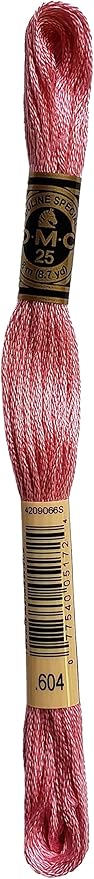 DMC 6-Strand Embroidery Cotton 8.7yd Bundle - Cranberry Color Family - 6 Skeins of Thread