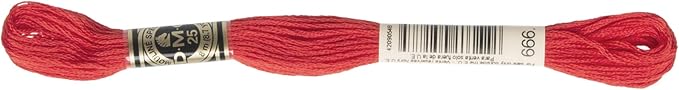 DMC 6-Strand Embroidery Cotton Floss, Bright Christmas Red
