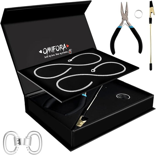 omifora Permanent Bracelet Kit with Ring-Shaped Clasp,DIY Romantic Infinity Jewelry for Couples,Friends & Family,Gift for Anniversaries,Mother’s Day & Birthdays(Silver&Silver)