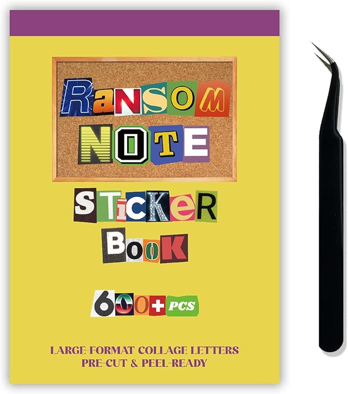 Large Ransom Note Alphabet Letter Stickers Book, Retro Mixed Font Collage Stickers for Scrapbooking, Junk Journal, DIY Craft Projects, Peel & Ready Stickers for Journaling, Card Making, Home Decor
