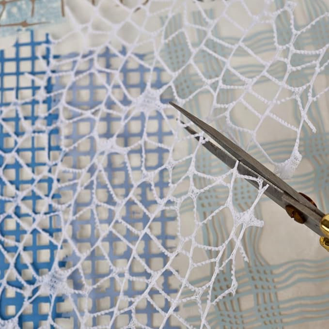 Diuhofart Floral Lace Textured Papers for Crafts, Blue Theme Scrapbook Paper Stickers, 47 Sheets Collage Materials Mesh for Junk Journaling Supplies Scrapbooking