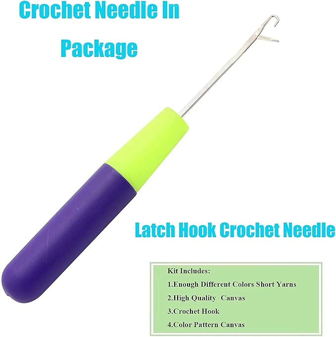 ZFFLYH Latch Hook Kits for Adults Kids Beginners, Animal Pattern DIY Crochet Yarn Kits Rug Making Yarn Kits Needlework Sets Cushion Mat Tapestry 20" X 15"(52Cm X 38Cm),Bee