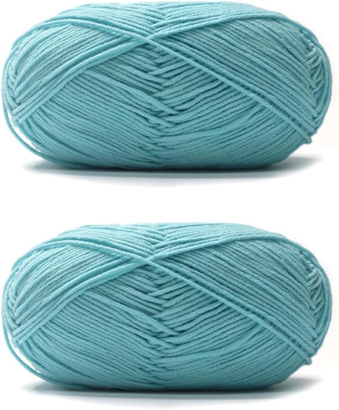 Acrylic & Cotton Blended Knitting and Crochet Yarn Soft Medium Yarn, Breathable and Skin Friendly for Baby Garments, Scarves, Hats, and Craft Projects 200g 26-Lake