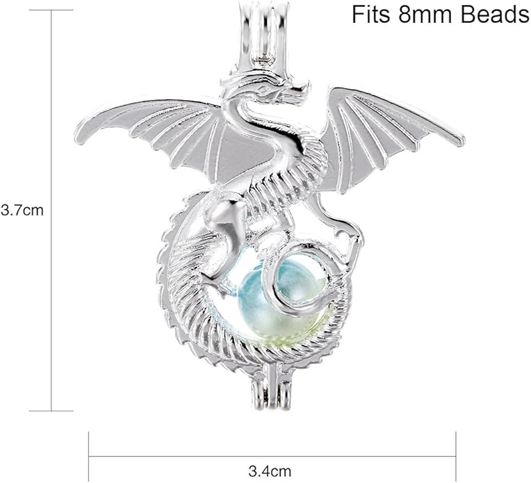 10pcs Silver Pearl Cage Locket Pendants, Essential Oil Diffuser DIY Necklace Bracelet Jewelry Making Craft, Bulk Beads Aromatherapy Diffuser Charms Gifts for Women Girls