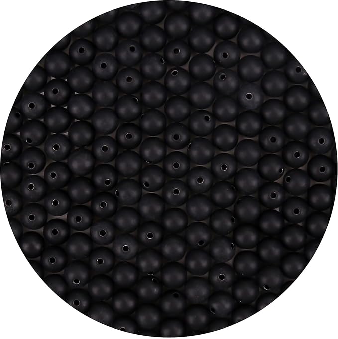 bonny boxx 1000pcs 6mm matte black acrylic round beads, frosted plastic resin bubblegum balls chunky gumball beads for necklace and bracelet making, crafting supplies
