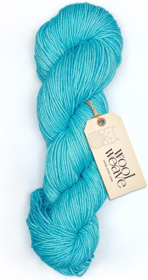 Superwash Merino Wool Yarn for Knitting & Crocheting - Premium Hand Dyed Yarns, 100gr, 240 Yards, Dk Weight - Luxurious, Soft & Durable Aqua Blue Yarn