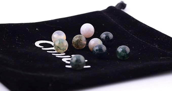Natural Stone Beads 100pcs 10mm India Agate Round Genuine Real Stone Beading Loose Gemstone Hole Size 1mm DIY Smooth Beads for Bracelet Necklace Earrings Jewelry Making (India Agate, 10mm)