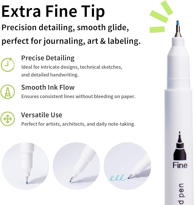 100 Colors Markers for Adult Coloring Books No Bleeding - Dual Tip Water Based Art Coloring Markers Set for Drawing, Painting, Fine Tip and Brush Tip Brush Pens for Artists(White Barrel)
