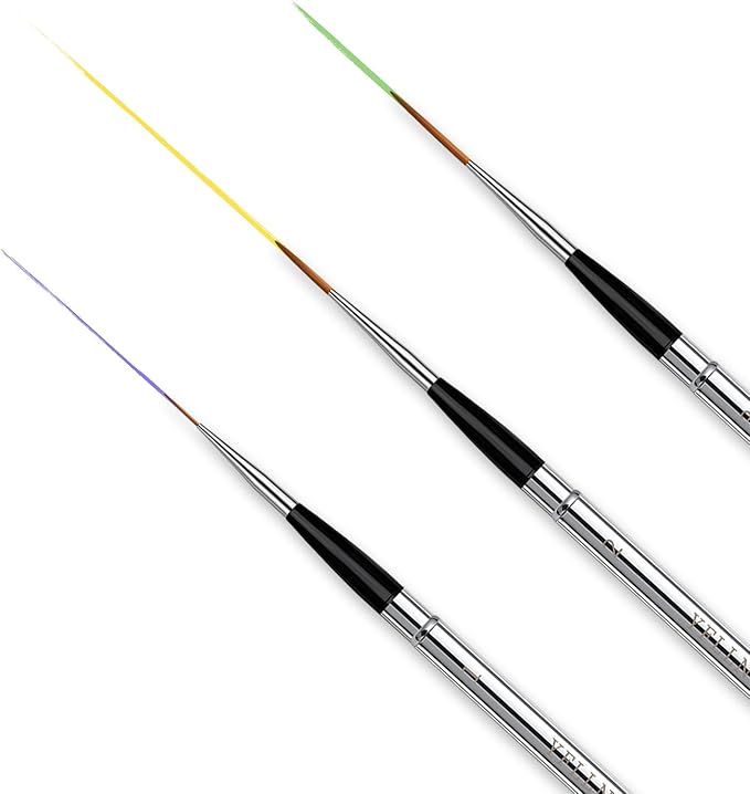 3pcs Elegant Watercolor Brushes - Travel Kit with Leather Pouch Perfect for Watercolor Gouache Ink Painting，Long Lines, Thin Details, Fine Drawing Sizes