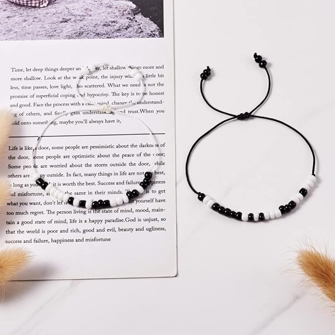 Pandahall Morse Code Bracelet Jewelry Making Kit Including 1170Pcs 4mm Round Glass Seed Beads 21.8 Yards 0.8mm Nylon Cord for Handmade Bracelet Necklace Jewelry Crafts