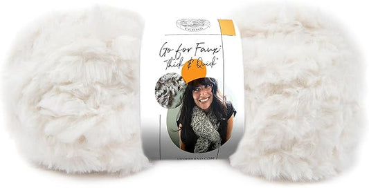 Lion Brand Yarn (1 Skein) Go for Faux Thick & Quick Bulky Yarn, Baked Alaska