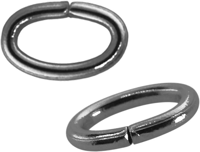 Mandala Crafts 1100 Pcs 7X5mm Gunmetal Oval Jump Rings - Nickel &, Easy to Use, Tarnish & Rust Resistant, Ideal for Jewelry Making & Crafting