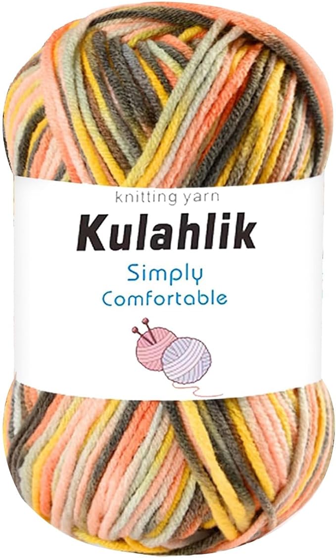 50g(1x50g) Acrylic Yarn for Crocheting and Knitting, Colorful Gradient Yarn Thread, 1 Rolls Skeins, Multicolor Hilo Acrílico, Perfect for DIY Crafts Project