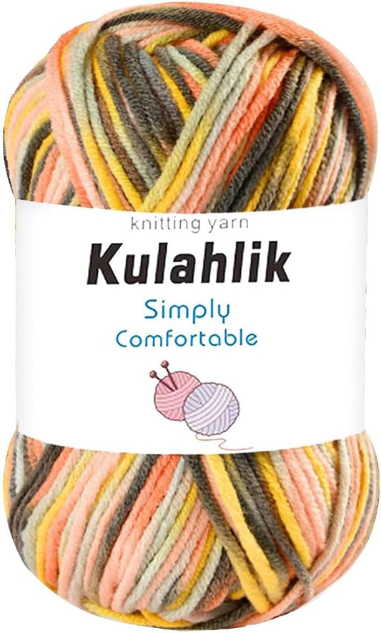 50g(1x50g) Acrylic Yarn for Crocheting and Knitting, Colorful Gradient Yarn Thread, 1 Rolls Skeins, Multicolor Hilo Acrílico, Perfect for DIY Crafts Project