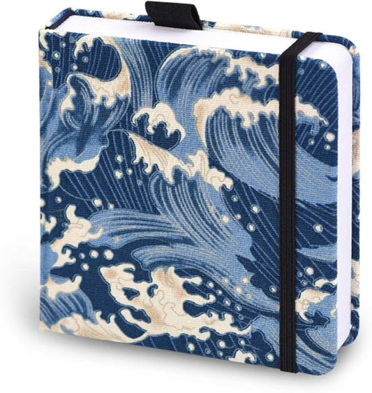 Square 5.1x 5.1 inches 165gsm Colored Pencil Paint Journal Hardbound 128pgs（64 Sheets Front Back Cold Pressed）Travel for Calligrapher Colored Pencil Sketch Handmade Cloth Cover Notebook River Vintage
