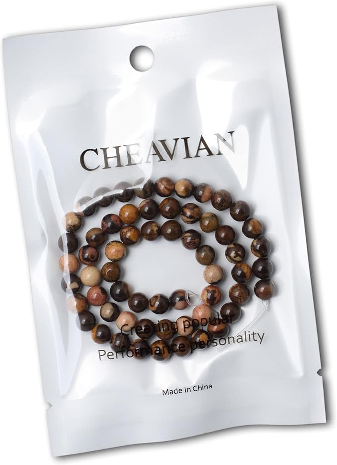 cheavian 60pcs 6mm natural africa picture jasper gemstone round loose beads for diy bracelet necklace earrings jewelry making 1 string 15 inches