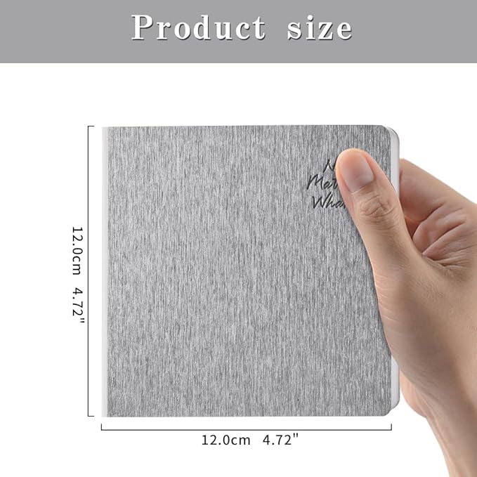 Mifuner Light Gray Hardcover Sketchbook Square Hardbound Sketch Journal 4.7 x 4.7 Inch 42 Sheets Art Book 250GSM Ultra Smooth Paper Ideal for Pencils,Water Color Pen,Marker Pen