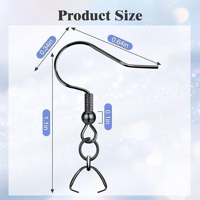 earring hooks 50pcs/25pairs, stainless steel ear wires fish hooks, hypo-allergenic jewelry findings parts for diy jewelry making