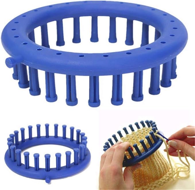 JapanAmStore Round Knitting Loom Plastic Knitting Machine Hat Knitter Yarn Needles Hook Sewing Tools for Hats Scarves (13cm)