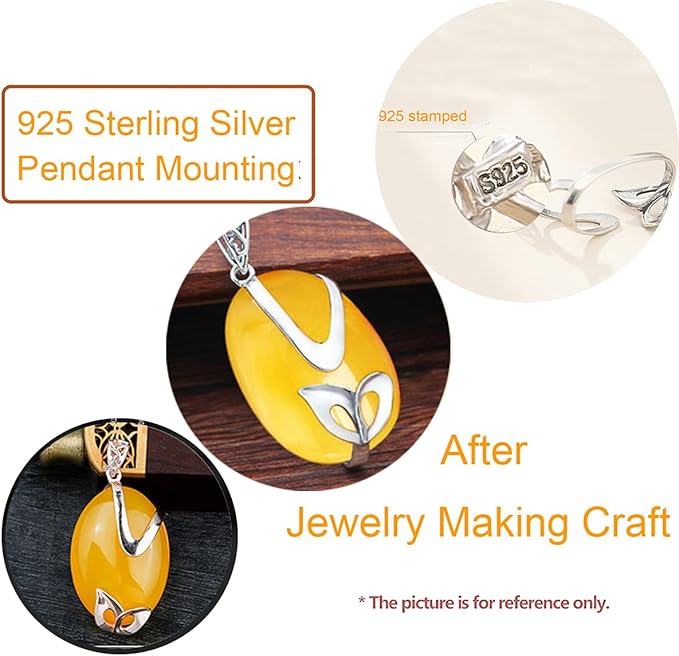 925 Sterling Silver Fox Shaped Pendant Base Setting fit 17X30mm Irregular Cabochon for Necklace Jewelry Making Craft