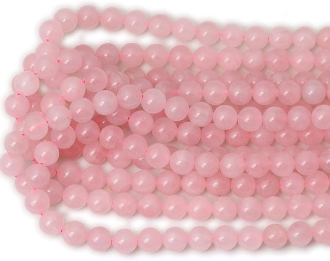 cheavian 35pcs 10mm natural rose quartz gemstone round loose bead pink crystal for jewelry making 1 strand 15"