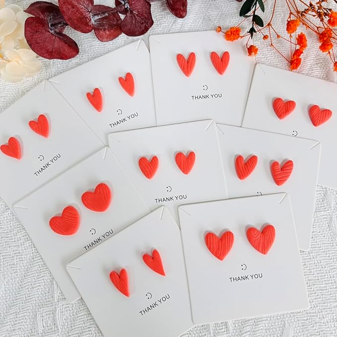 Xaekicr Heart Shape Polymer Clay Cutters Set – 10PCS Clay Earring Cutters for Polymer Clay Jewelry Making, Valentines Day Clay Tools and Molds for DIY Crafts