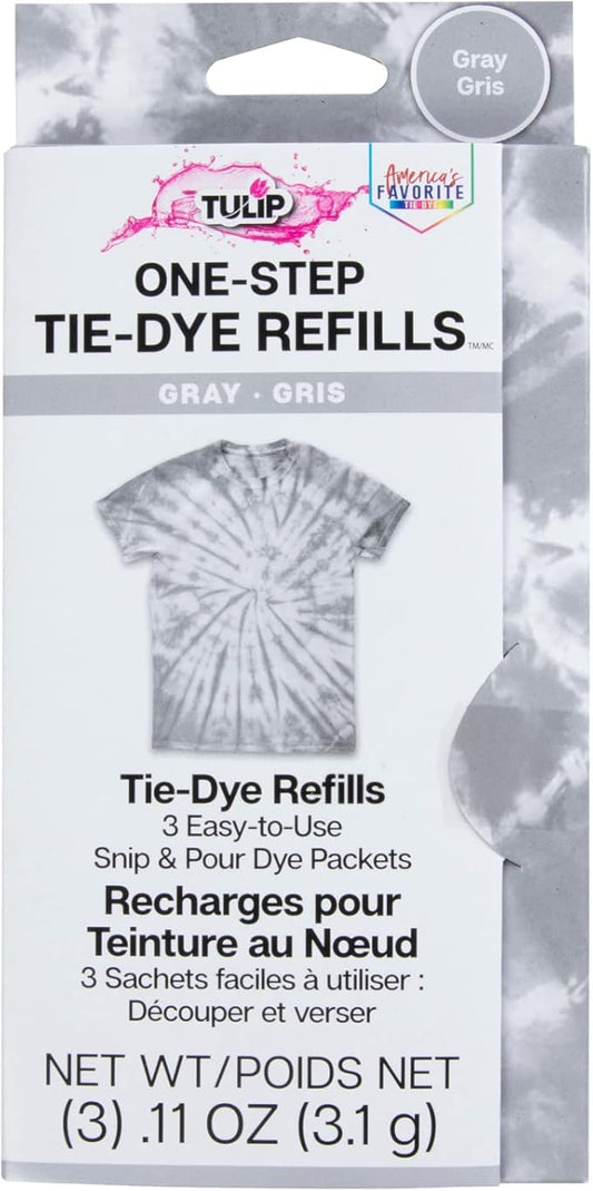 Tulip One-Step Tie-Dye Kit , 3 Fabric Dye Refill Packs, Packs, Gray