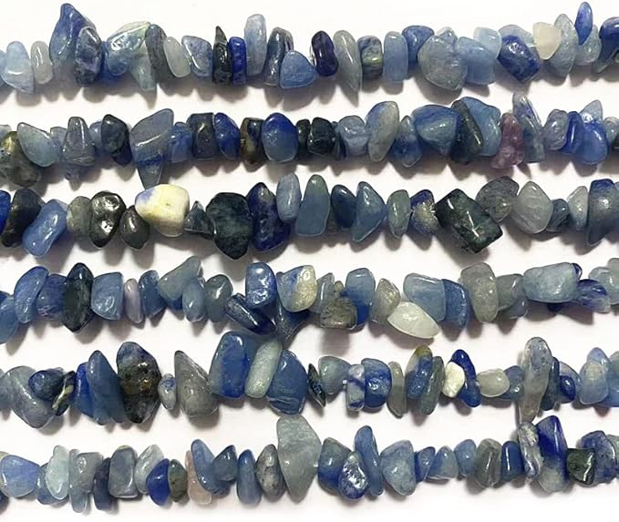 7-8mm Natural Blue Aventurine Gemstone Chips Beads Healing Crystals Waist Bracelets Necklace Kit Irregular Stone DIY Crafts Design Jewelry Making