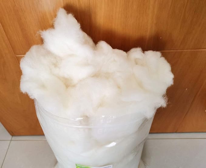 iMongol Carded Lambs Wool Stuffing Batting for Needle Felting, Knitted Crafts, Bright Creations, Pillow Filler, Stuffed Animals, Cushions,Super Clean Fine, Natural White (2oz)