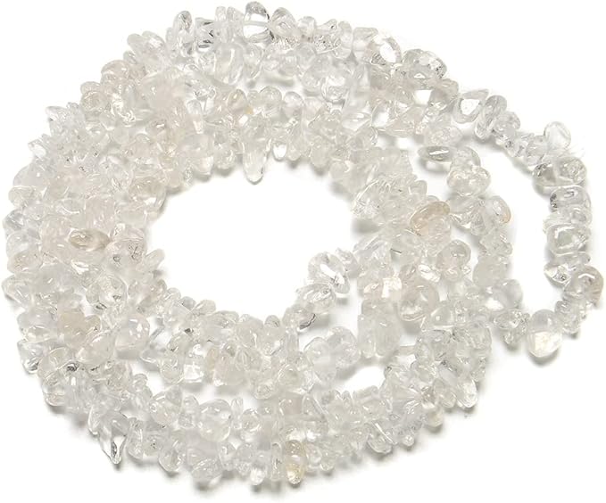7-8mm Natural Clear Crystal Quartz Gemstone Chips Beads Healing Crystals Waist Bracelets Necklace Kit Irregular Stone DIY Crafts Design Jewelry Making