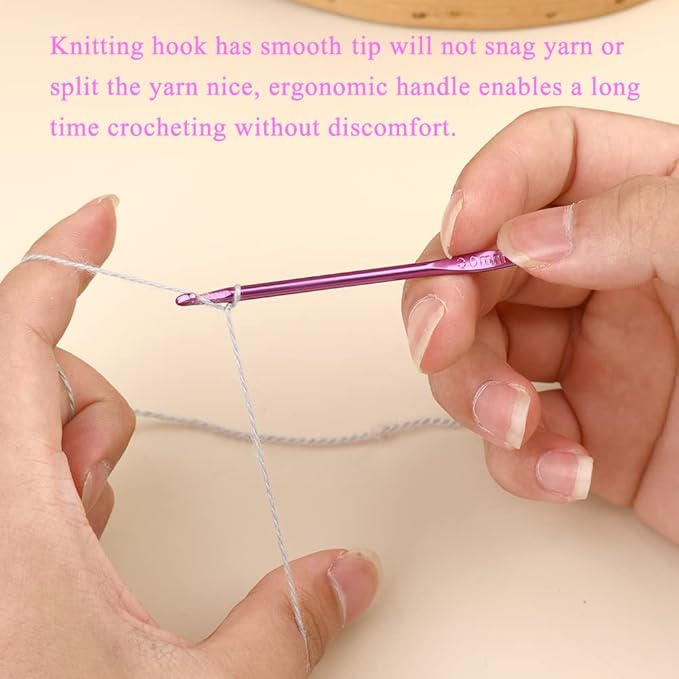 3mm Aluminum Crochet Hook, Smooth Crochet Needles, Knitting Needles for Yarn Craft, Great Handmade DIY Present for Friends, Random Color