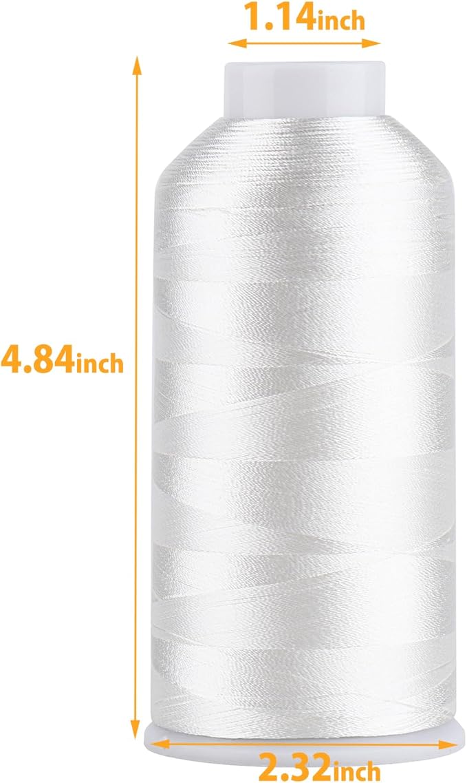 Simthread Rayon Embroidery Thread 5500 Yards, 40wt 100% Rayon Viscose for Commercial and Domestic Machines - Cream White 1003