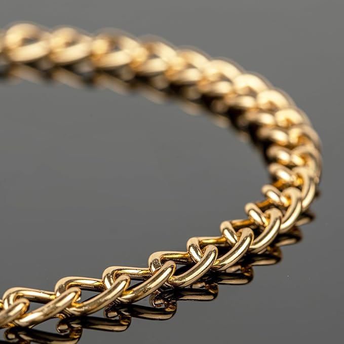 YOUBEIYEE 33 Feet Aluminum Chain for Jewelry Making, Gold Plated Cable Link Chains Bulk Handmade Decoration Craft Chain Roll