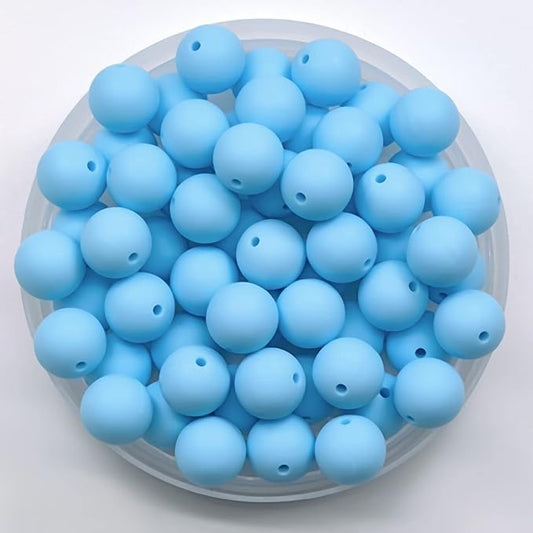 60Pcs 15mm Round Rubber Silicone Bead Bulk Loose Beads Gorgeous Making Kit for Keychain Tassels Necklace Bracelet Jewelry DIY Crafts Making