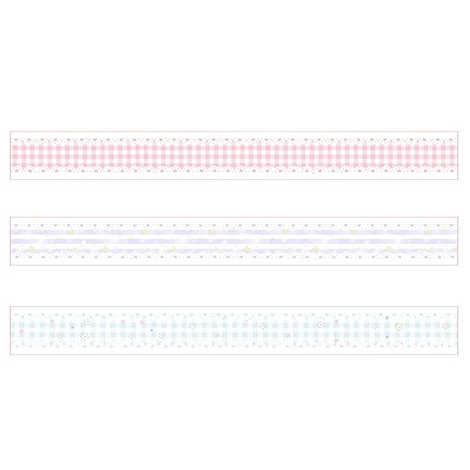 YUBBAEX Cute Printed Washi Tape 3 Rolls Japanese-Style Masking Tape Set Decorative for Arts, DIY Crafts, Journal Supplies, Planners, Scrapbook, Card/Gift Wrapping (Lace Checkered)